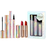 Brand hengfang dazzling starry box three-in-one lipstick mascara eyeliner cinnabar red maple leaf red lipstick 3PCS / 1 box cosm