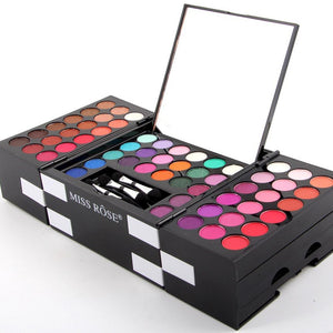 MISS ROSE  Eye Shadow Palette Matte Glitter  Eyeshadow Makeup Kit Cosmetics with Blush Eyebrow Powder and Mirror 142Color