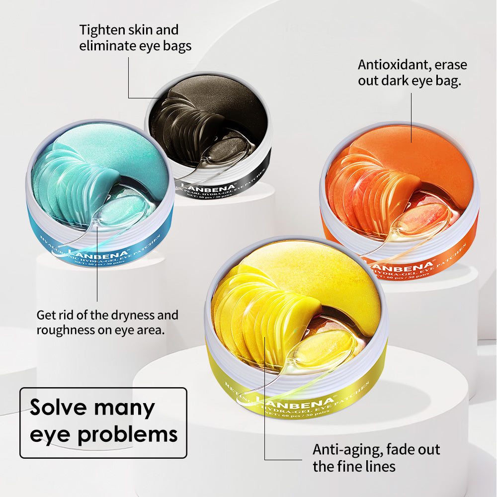 LANBENA Eye Mask Gel Retinol Gold Collagen Eye Patch Reduce Dark Circles Puffy Eyes Fine Lines Anti Aging Moisturizing Eyes Care