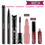 4pcs/set Cat Makeup Sets Including Lipstick, Eyeliner,Mascara, Eyeshadow, Makeup Kit Women Cosmetics Bag for Gifts
