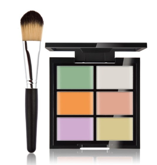 makeup brushes Set +6 Colors Concealer Palette maquiagem Puff Face Contour concealer Cosmetic Make Up Tools Brushes for make-up