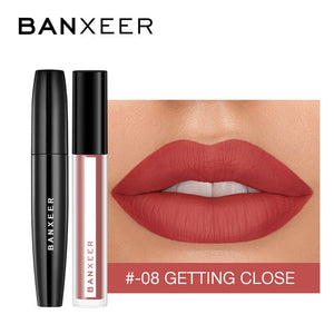 BANXEER Makeup Sets cosmetics 2pcs Lipgloss + Mascara 4D Waterproof Liquid Lipstick  Extension Eyelash Makeup Kits