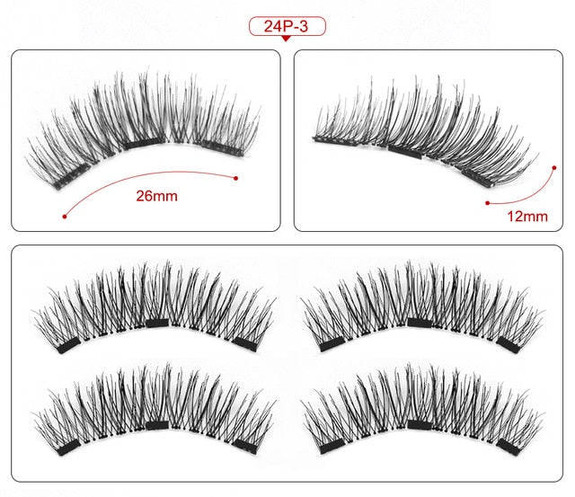 Magnetic Eyelashes Extension Natural False Eyelash Magnets Reusable 3D Magnetic Fake Eye Lashes Makeup 2/3/4 Magnet Dropshipping