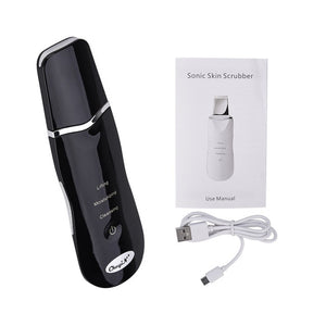 Professional Ultrasonic Facial Skin Scrubber Ion Deep Face Cleaning Peeling Rechargeable Skin Care Device Beauty Instrument 42