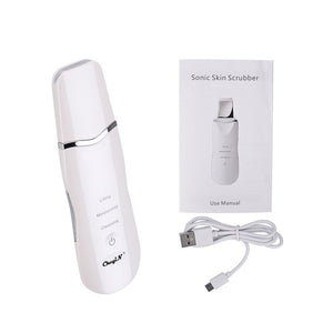 Professional Ultrasonic Facial Skin Scrubber Ion Deep Face Cleaning Peeling Rechargeable Skin Care Device Beauty Instrument 42