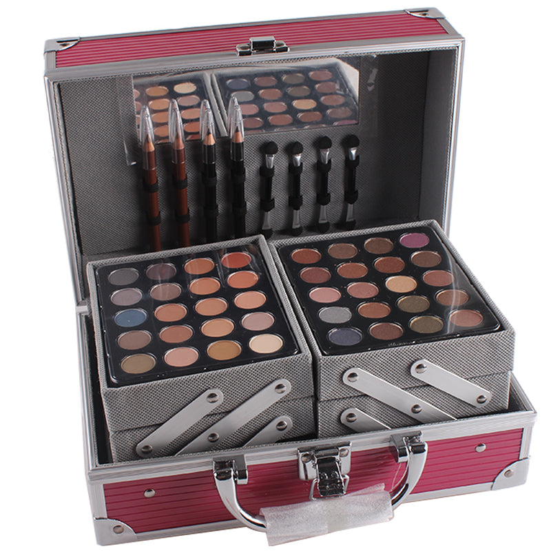 MISS ROSES Professional makeup set Aluminum box with eyeshadow blush contour powder palette for makeup artist gift kit MS004